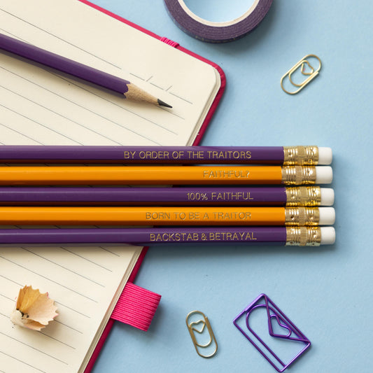 Traitors Pencil Set: Funny Quote Pencils, TV Lover Gift, Stationery Gift, Party Favours, Stocking Stuffers
