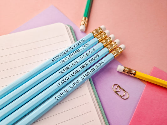 Nurse Pencils Set: Funny Foil-Pressed Gift for Nurses