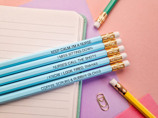 Nurse Pencils Set: Funny Foil-Pressed Gift for Nurses
